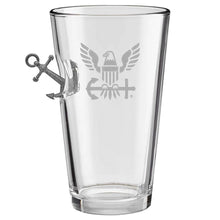 Load image into Gallery viewer, Navy Eagle Anchor 16oz Pint Glass