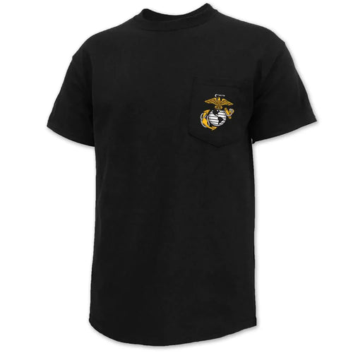 USMC EGA LOGO POCKET T-SHIRT (BLACK)