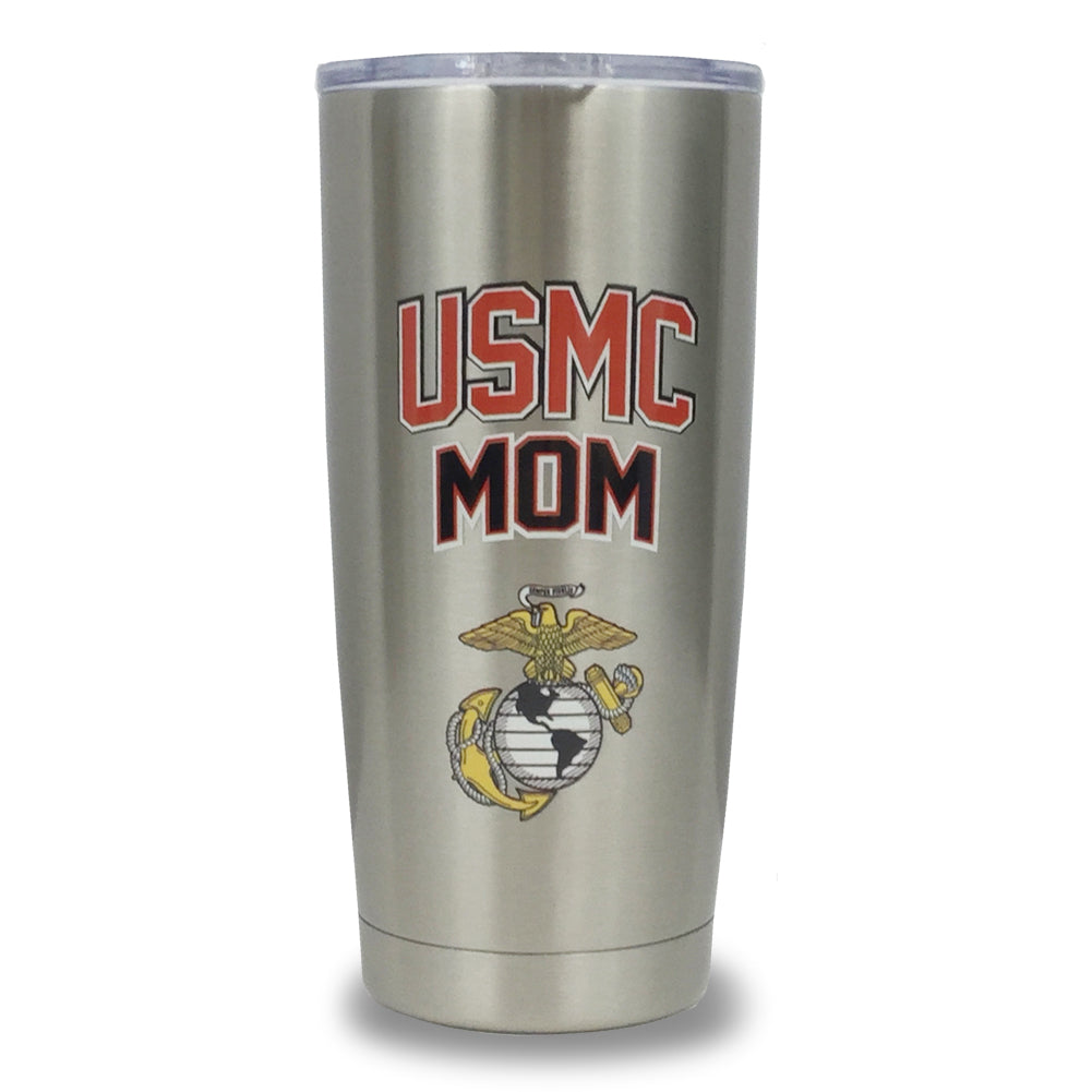 USMC MOM STAINLESS STEEL TUMBLER (SILVER)