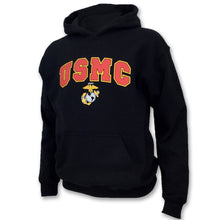 Load image into Gallery viewer, USMC YOUTH ARCH EGA HOOD (BLACK) 1