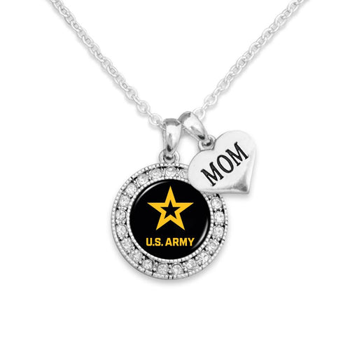 Army Star Crystal Mom Necklace