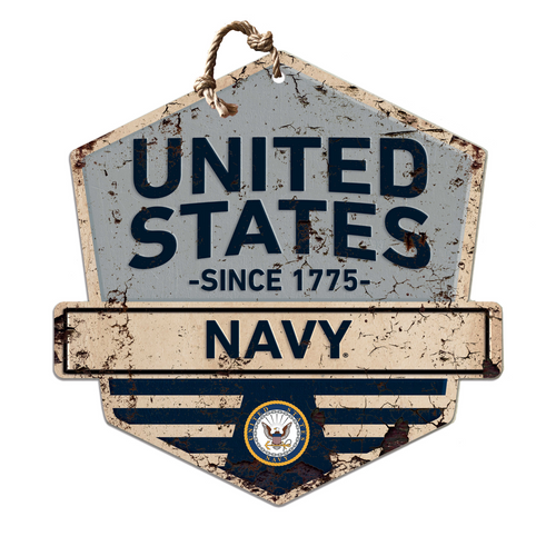 Navy Rustic Badge Logo Sign*