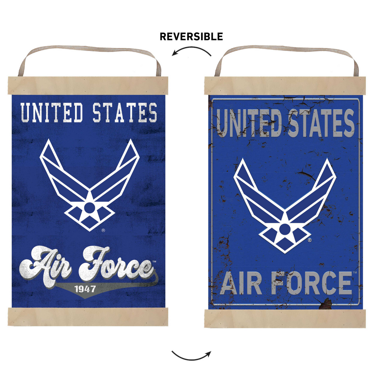 Air Force Reversible Banner Sign Retro Multi Color*