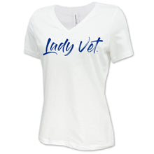 Load image into Gallery viewer, Air Force Lady Vet Full Chest Logo V-Neck T-Shirt