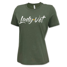 Load image into Gallery viewer, Army Lady Vet Full Chest Logo Ladies T-Shirt