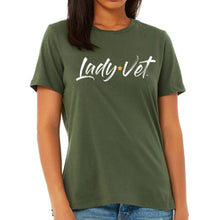 Load image into Gallery viewer, Army Lady Vet Full Chest Logo Ladies T-Shirt