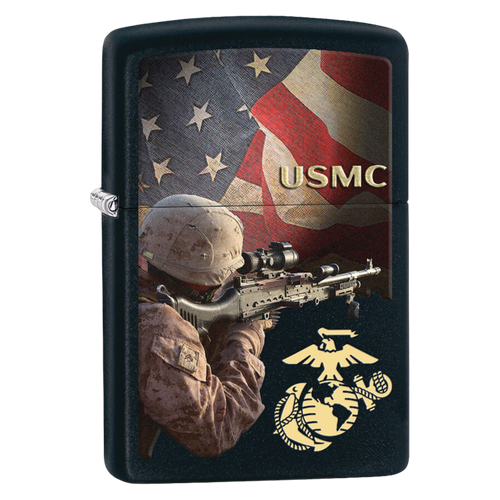 USMC Solider EGA Black Matte Zippo