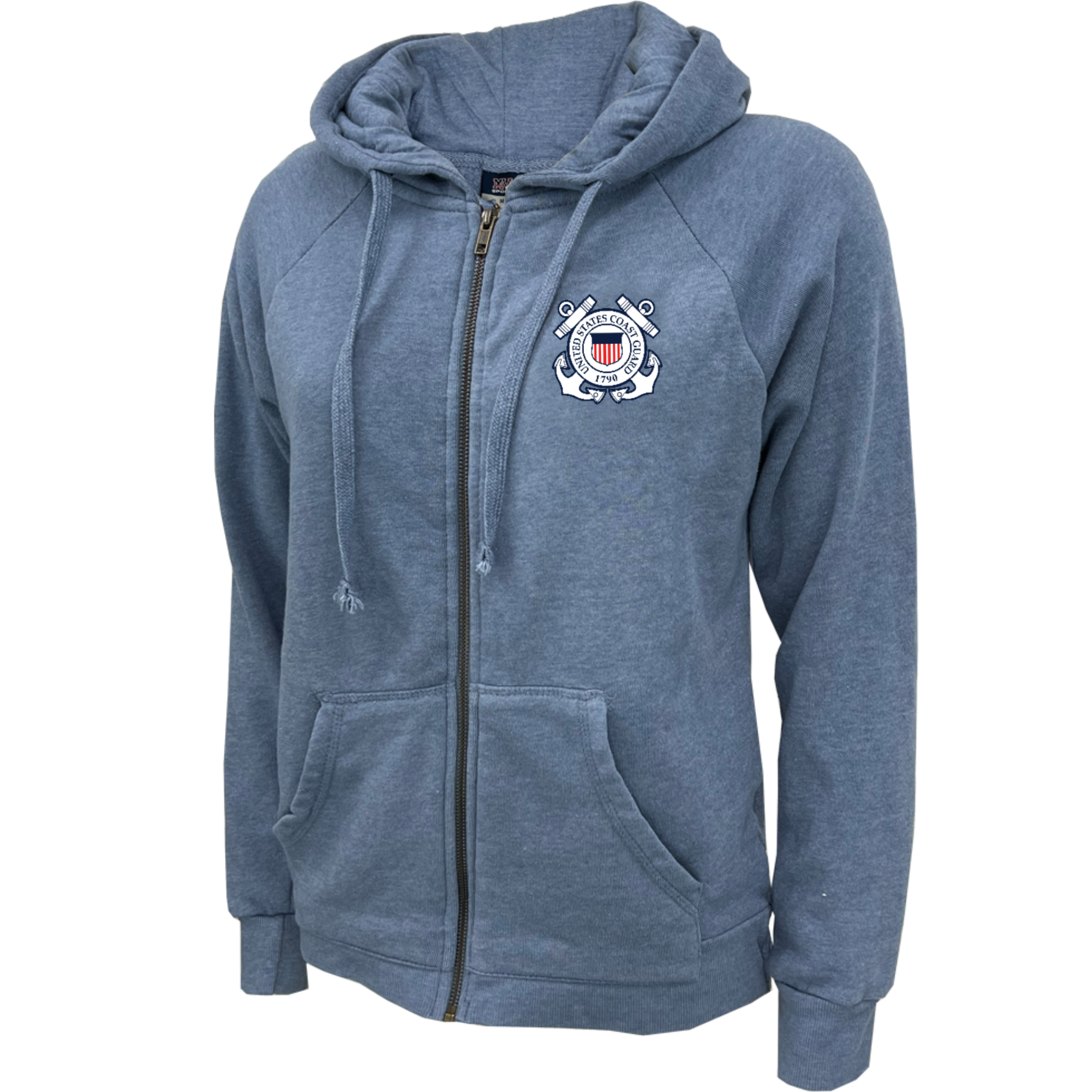 Coast Guard Seal Ladies Angel Fleece Full Zip Hoodie