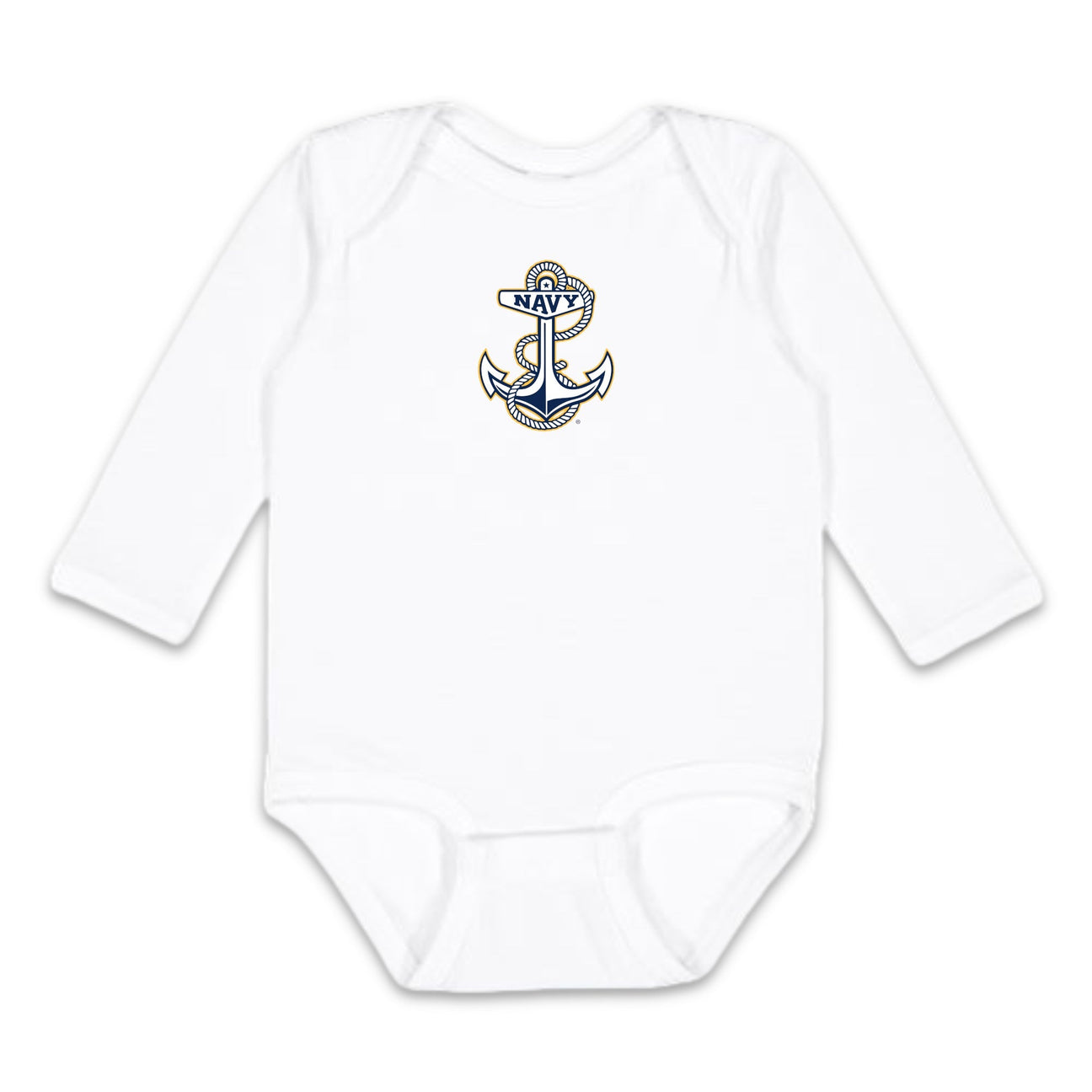 Navy Anchor Infant Long Sleeve Bodysuit