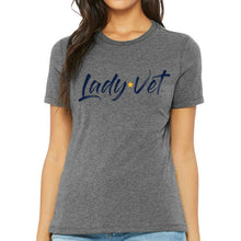 Load image into Gallery viewer, Navy Lady Vet Full Chest Logo Ladies T-Shirt