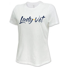 Load image into Gallery viewer, Navy Lady Vet Full Chest Logo Ladies T-Shirt