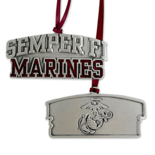 Load image into Gallery viewer, Marine Semper Fi Pewter Ornament
