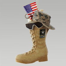 Load image into Gallery viewer, ARMY BOOT WITH US FLAG ORNAMENT